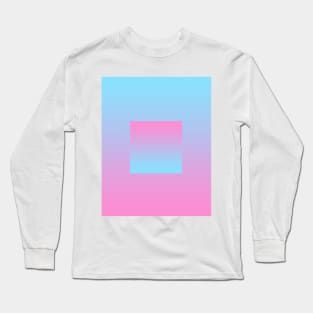 Pink and Blue Gradient Box Long Sleeve T-Shirt